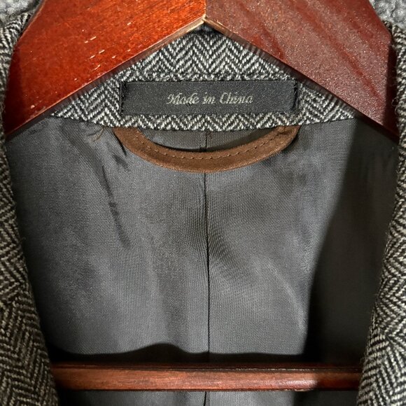 Lauren Ralph Lauren Wool Herringbone Elbow Patch Sport Coat Blazer - Men's 40R - Picture 3 of 12